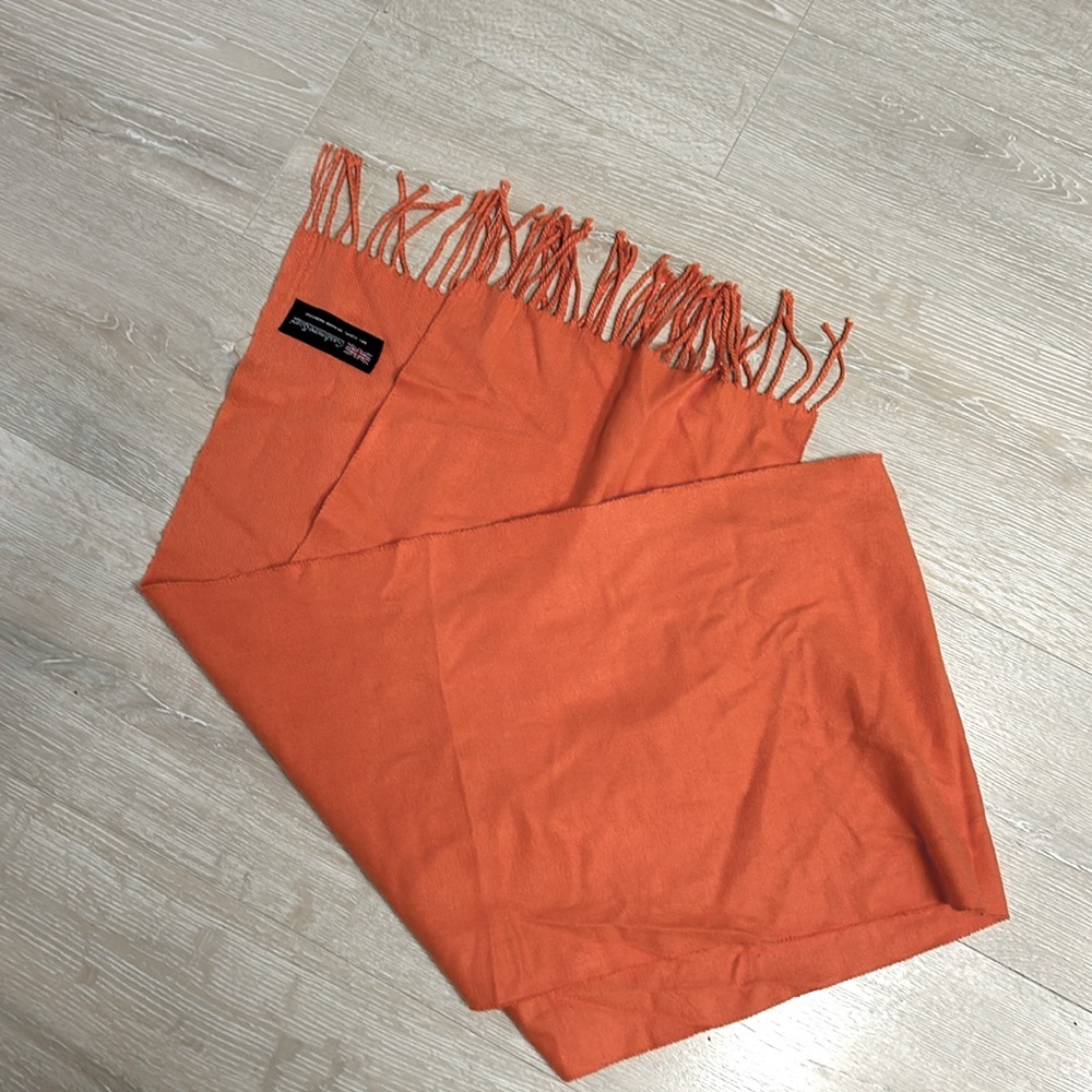 Orange cashmere scarf